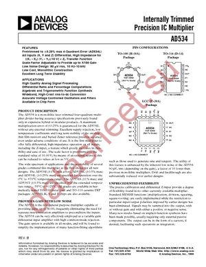 AD534LD datasheet  